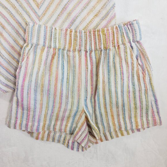 Lou & Grey, Rainbow Stripe Shorts & Top, Selling As a Set, Summer, Med., Beachy - Picture 4 of 16